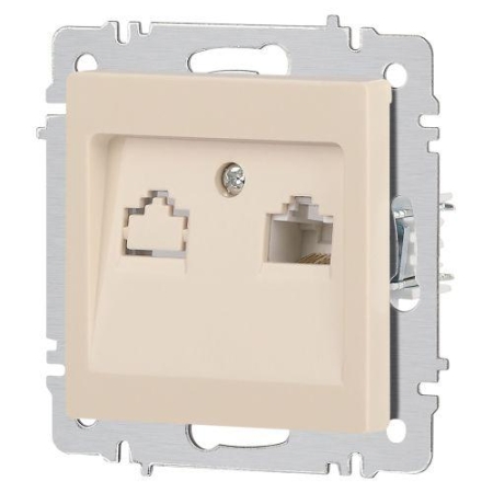 Розетка компьютерная 1-м СП Accent 6-303-02 RJ45 IP20 сл. кость Intro Б0063627