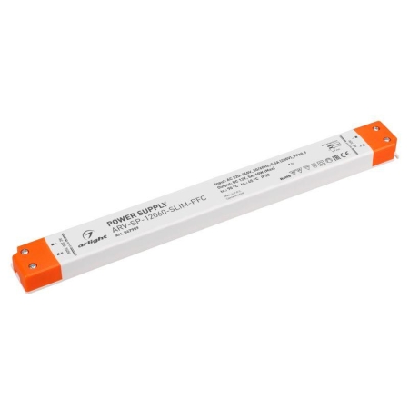 Блок питания ARV-SP-12060-SLIM-PFC 12В 5А 60Вт IP20 пластик Arlight 047989 Блок питания ARV-SP-12060-SLIM-PFC 12В 5А 60Вт IP20 пластик Arlight 047989