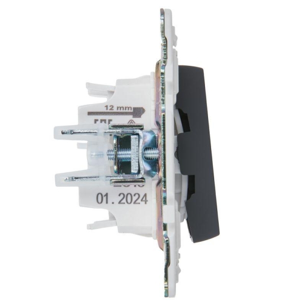 Выключатель проходной 2-кл. SKANDY 10А SK-V10G с индикацией графит IEK SK-V22-1-10-K53