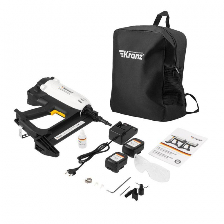 Пистолет гвоздезабивной газовый монтажный GN100 100Дж длина гвоздей 15-40мм d2.7-3мм KRANZ KR-16-1655 Пистолет гвоздезабивной газовый монтажный GN100 100Дж длина гвоздей 15-40мм d2.7-3мм KRANZ KR-16-1655