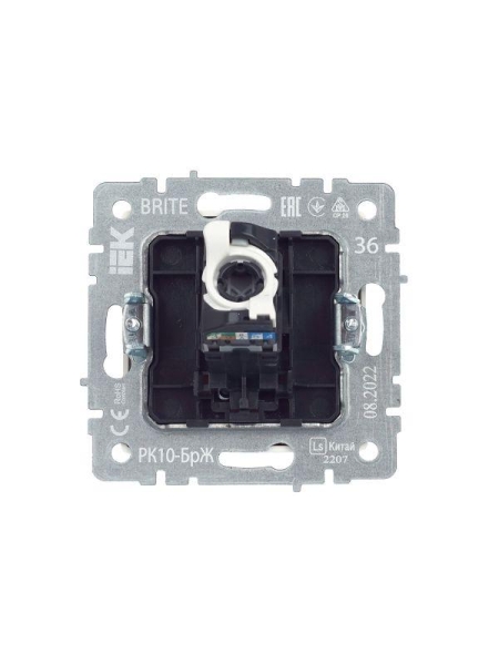 Розетка компьютерная СП RJ45 кат.5E BRITE РК10-БрЖ механизм жемчуж. IEK BR-K10-1-K36 Розетка компьютерная СП RJ45 кат.5E BRITE РК10-БрЖ механизм жемчуж. IEK BR-K10-1-K36