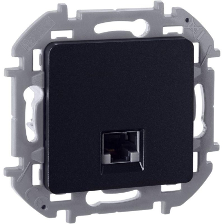 Розетка компьютерная Inspiria RJ45 кат.5E UTP антрацит IEK 673828 Розетка компьютерная Inspiria RJ45 кат.5E UTP антрацит IEK 673828