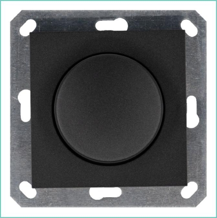 Светорегулятор поворотно-нажимной (диммер) LED 30-400Вт 1gang 2way механизм антрацит Jasmart G4012B Светорегулятор поворотно-нажимной (диммер) LED 30-400Вт 1gang 2way механизм антрацит Jasmart G4012B