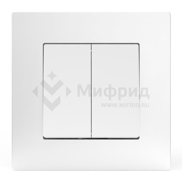 Выключатель 2-кл. СП Pixel 10А IP20 в сборе бел. TOKOV ELECTRIC TKE-PX-V2F-C01