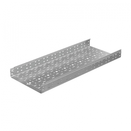 Лоток листовой перфорированный 400х80 L3000 сталь 1.2мм "БЫСТРЫЙ МОНТАЖ ПЛЮС" LPplus80-400-1.2-3000 HD гор. оцинк. КМ PL1221