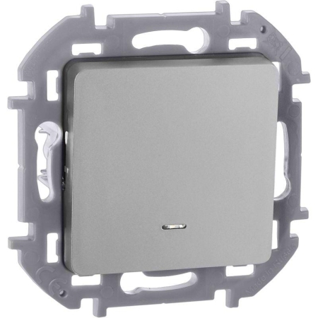 Выключатель 1-кл. Inspiria 10А IP20 250В 10AX с подсветкой/индикацией механизм алюм. IEK 673612