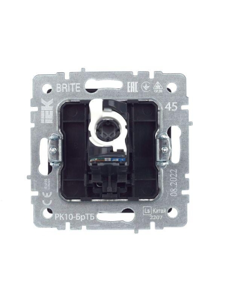 Розетка компьютерная СП RJ45 кат.5E BRITE РК10-БрТБ механизм бронза IEK BR-K10-1-K45 Розетка компьютерная СП RJ45 кат.5E BRITE РК10-БрТБ механизм бронза IEK BR-K10-1-K45