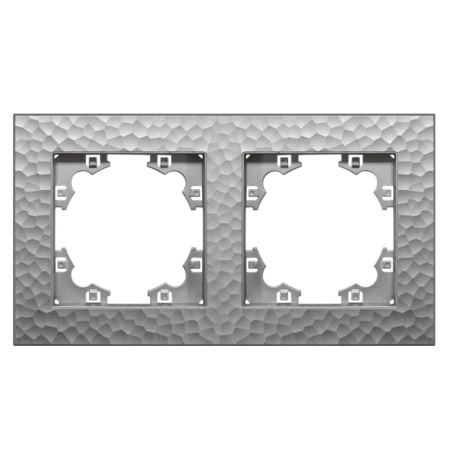 Рамка 2-м Афина фактурная универс. серебро Universal A10044-S Рамка 2-м Афина фактурная универс. серебро Universal A10044-S