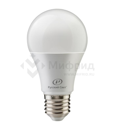 Лампа светодиодная RS LED A60 E27 12W 220-240V 12Вт грушевидная матовая 2700К тепл. бел. E27 1200лм 220-240В Ra90 Русский Свет 15010345040