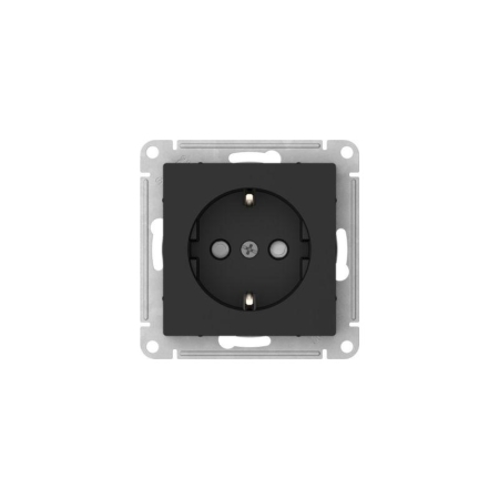 Розетка AtlasDesign 16А с заземл. защ. шторки быстрозажим. клем. механизм карбон SE ATN001045S