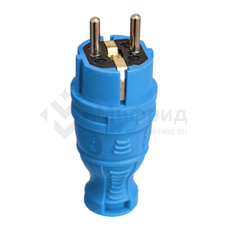 Вилка прямая с заземл. IP44 каучук син. TOKOV TKE-C08-KV-Z