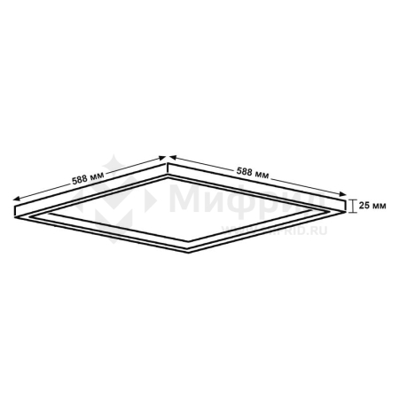 Светильник светодиодный PPL 588/G OPAL 40Вт 4000К IP40 588х588х25мм BLACK ДВО в потолок Грильято панель Pro JazzWay 5062023