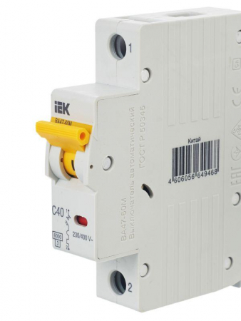 Выключатель автоматический модульный 1п C 40А 6кА ВА47-60M KARAT IEK MVA31-1-040-C