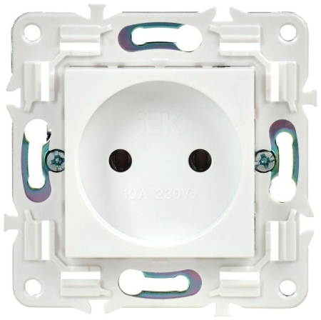 Розетка SKANDY 10А без заземл. без защ. шторок SK-R02W арктич. бел. IEK SK-R10-10-K01 Розетка SKANDY 10А без заземл. без защ. шторок SK-R02W арктич. бел. IEK SK-R10-10-K01