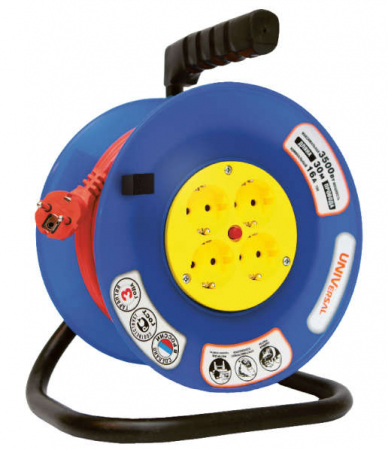 Удлинитель на катушке 4х20м без заземл. 6А IP44 ВЕМ-250 ПВС 2х0.75 термозащита UNIVersal 9634146 Удлинитель на катушке 4х20м без заземл. 6А IP44 ВЕМ-250 ПВС 2х0.75 термозащита UNIVersal 9634146