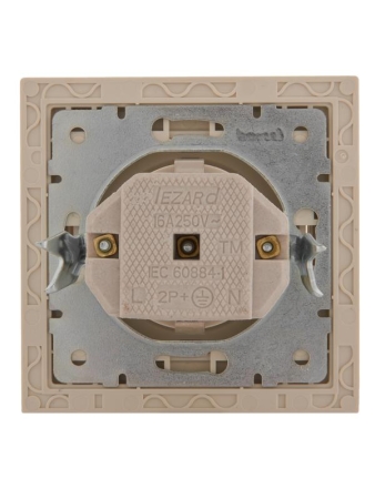Розетка 1-м СП Rain с заземл. с защ. крышкой керамика крем. LEZARD 703-0303-123 Розетка 1-м СП Rain с заземл. с защ. крышкой керамика крем. LEZARD 703-0303-123