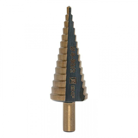 Сверло ступенчатое ST-4-30/2 HSS 14 ступ. EKF ST-4-30/2 Сверло ступенчатое ST-4-30/2 HSS 14 ступ. EKF ST-4-30/2