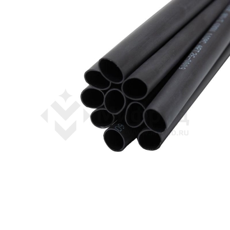 Трубка термоусадочная двустенная клеевая 9/3 (3:1) черн. 1м Rexant 26-0009