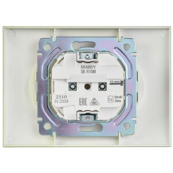 Розетка 2-м SKANDY 10А без заземл. без защ. шторок в сборе SK-R10G мятный IEK SK-R20-10-K06-F