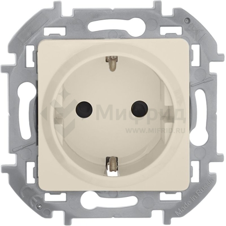 Розетка 1-м СП Inspiria 16А IP20 250В 2P+E защ. шторки немецк. стандарт механизм сл. кость IEK 673731