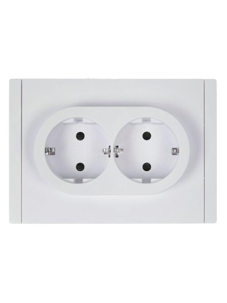 Розетка 2-м СП FORTE&PIANO FP223 16А с заземл. защ. шторки безвинт. крепл. бел. IEK FP-R24-16-1-K01