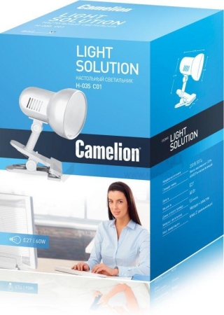 Светильник H-035 40Вт 230В прищепка метал. бел. Camelion 7198