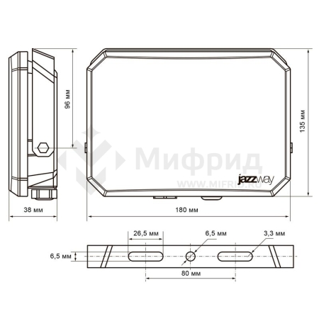 Прожектор светодиодный PFL-SA 100Вт 6500К IP65 OPAL СДО Pro JazzWay 5065932
