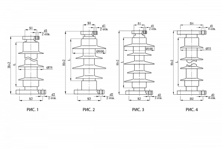 Изоляторы опорные полимерные типа ОСК 4-10 на напряжение 10 кВ