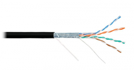 Кабель F/UTP 4 пары кат.5e (класс D) тест по ISO/IEC 100МГц ож BC (чистая медь) 24AWG (0.5мм) внутр./внеш. LSZH -40С нг(А)-HFLTx черн. (уп.305м) NIKOLAN NKL 4200C-BK