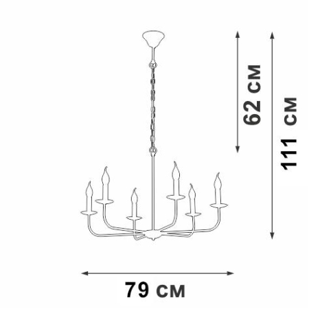 Люстра 6xE14 макс. 40Вт Vitaluce V3985-1/6 Люстра 6xE14 макс. 40Вт Vitaluce V3985-1/6