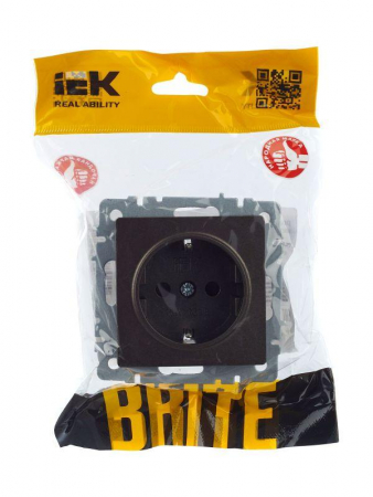 Розетка 1-м СП BRITE РС14-1-0-БрТБ 16А с заземл. защ. шторки механизм бронза IEK BR-R14-16-K45 Розетка 1-м СП BRITE РС14-1-0-БрТБ 16А с заземл. защ. шторки механизм бронза IEK BR-R14-16-K45