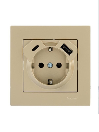 Розетка с заземл. TC+USB разъем VESNA зол. LEZARD 742-3688-181TC Розетка с заземл. TC+USB разъем VESNA зол. LEZARD 742-3688-181TC