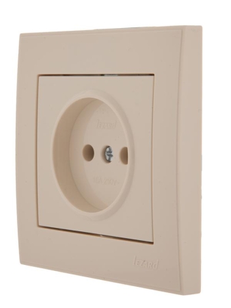 Розетка 1-м СП Rain 16А IP20 без заземл. керамика крем. LEZARD 703-0303-121 Розетка 1-м СП Rain 16А IP20 без заземл. керамика крем. LEZARD 703-0303-121