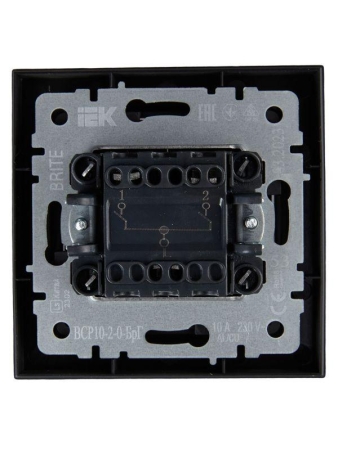 Выключатель 2-кл. СП BRITE ВСР10-2-0-БрГ 10А в сборе графит IEK BR-V20-0-10-K53-F
