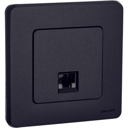 Розетка компьютерная Inspiria RJ45 кат.5E UTP антрацит IEK 673828 Розетка компьютерная Inspiria RJ45 кат.5E UTP антрацит IEK 673828