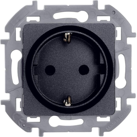 Розетка 1-м СП Inspiria 16А IP20 250В 2P+E защ. шторки немецк. стандарт механизм антрацит IEK 673733 Розетка 1-м СП Inspiria 16А IP20 250В 2P+E защ. шторки немецк. стандарт механизм антрацит IEK 673733
