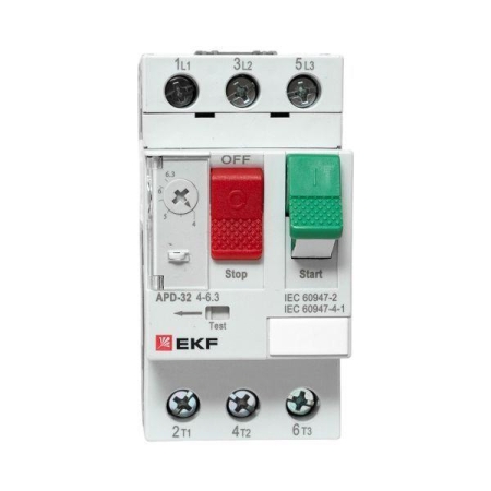 Выключатель автоматический для защиты двигателя АПД-32 4-6.3А EKF apd-me-6.3 Выключатель автоматический для защиты двигателя АПД-32 4-6.3А EKF apd-me-6.3