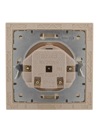 Розетка 1-м СП Rain с заземл. защ. шторки с заземл. керамика крем. LEZARD 703-0303-124 Розетка 1-м СП Rain с заземл. защ. шторки с заземл. керамика крем. LEZARD 703-0303-124