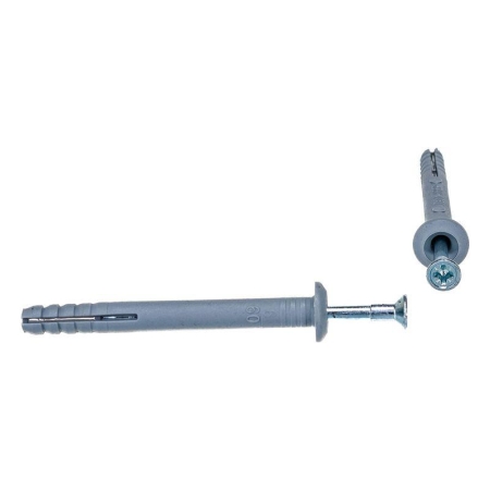 Дюбель-гвоздь грибовидный бортик полипропилен 6х60 (уп.100шт) Kranz KR-01-3621-013