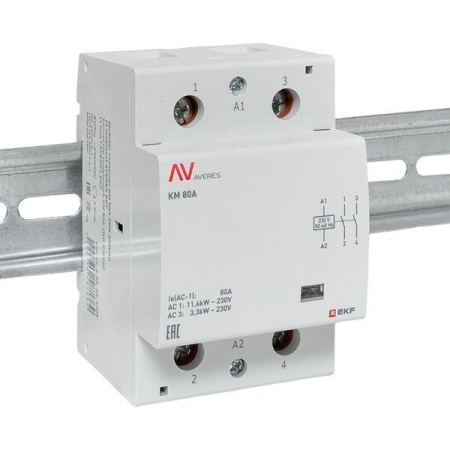 Контактор модульный КМ 80А 2NО 230В AC (3 мод.) AVERES EKF km-av-3-80-20-230V Контактор модульный КМ 80А 2NО 230В AC (3 мод.) AVERES EKF km-av-3-80-20-230V