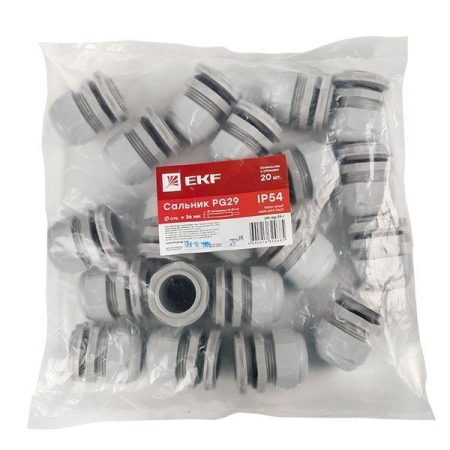 Сальник PG29 d18-25мм (d отверст. 36мм) IP54 PROxima EKF plc-pg-29-r