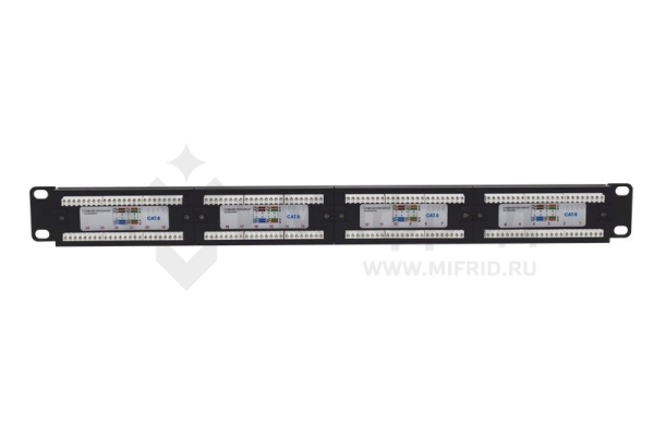 Патч-панель 19дюйм 1U кат.6 неэкранир. 24 порта RJ-45 Dual IDC TOKOV ELECTRIC TKE-PP-6-1U-24P-UTP