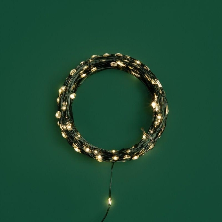 Гирлянда светодиодная "Роса" 20м 200LED тепл. бел. IP20 с контроллером провод зел. Neon-Night 303-266