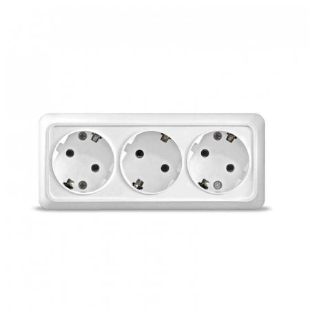 Розетка 3-м ОП Олимп с заземл. бел. UNIVersal 1161 Розетка 3-м ОП Олимп с заземл. бел. UNIVersal 1161
