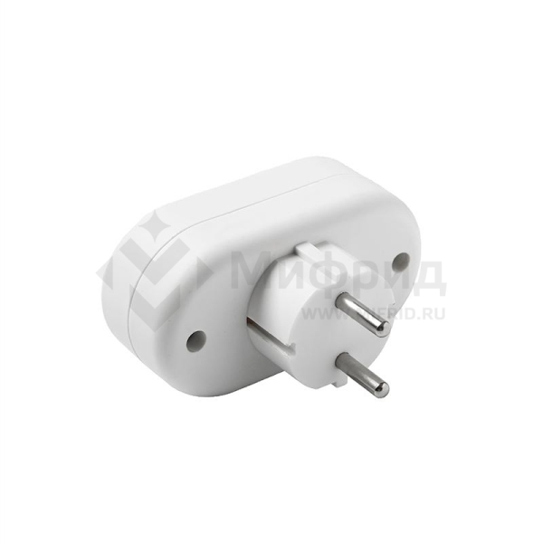 Разветвитель 2-м без заземл. 10А 2200Вт 250В плоский бел. DОМТОК 2651