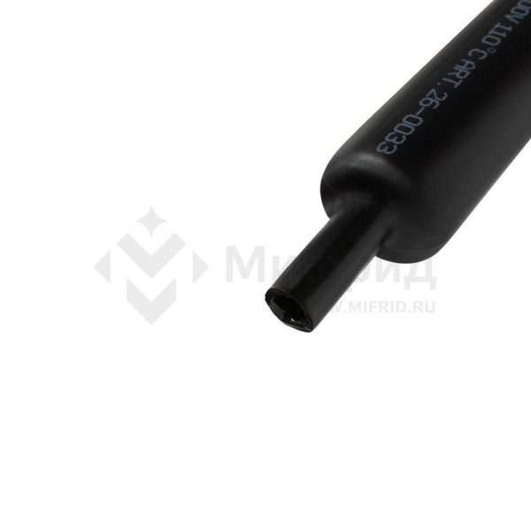 Трубка термоусадочная среднестен. клеевая 33/8 (3-4:1) черн. 1м (уп.4шт) Rexant 26-0033