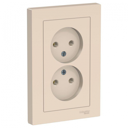 Розетка 2-м СП AtlasDesign 16А IP20 без заземл. в сборе беж. SE ATN000220 Розетка 2-м СП AtlasDesign 16А IP20 без заземл. в сборе беж. SE ATN000220
