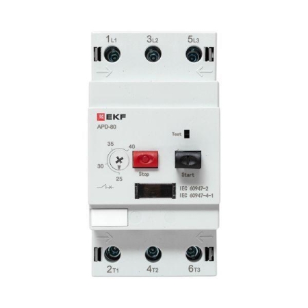 Выключатель автоматический для защиты двигателя АПД-80 25-40А EKF apd80-me-40 Выключатель автоматический для защиты двигателя АПД-80 25-40А EKF apd80-me-40