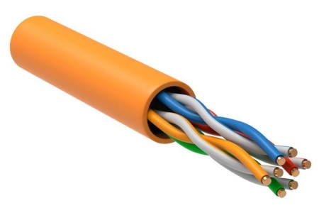 Кабель витая пара U/UTP 5E 4х2х24AWG LSZH оранж. (305м) РФ/Т ITK LC1-C5E04-127-T-R Кабель витая пара U/UTP 5E 4х2х24AWG LSZH оранж. (305м) РФ/Т ITK LC1-C5E04-127-T-R