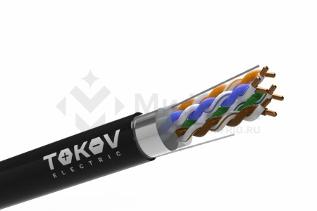 Кабель витая пара F/UTP 4х2х24AWG(0.51мм) кат.5E PE outdoor Fluke tested 305м (м) PRO TOKOV ELECTRIC TKP-C05-F42-5E-305-OD